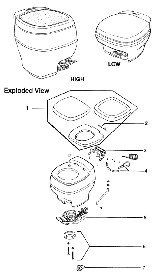 Thetford Aqua Magic Galaxy Starlite Rv Toilet Mechanism