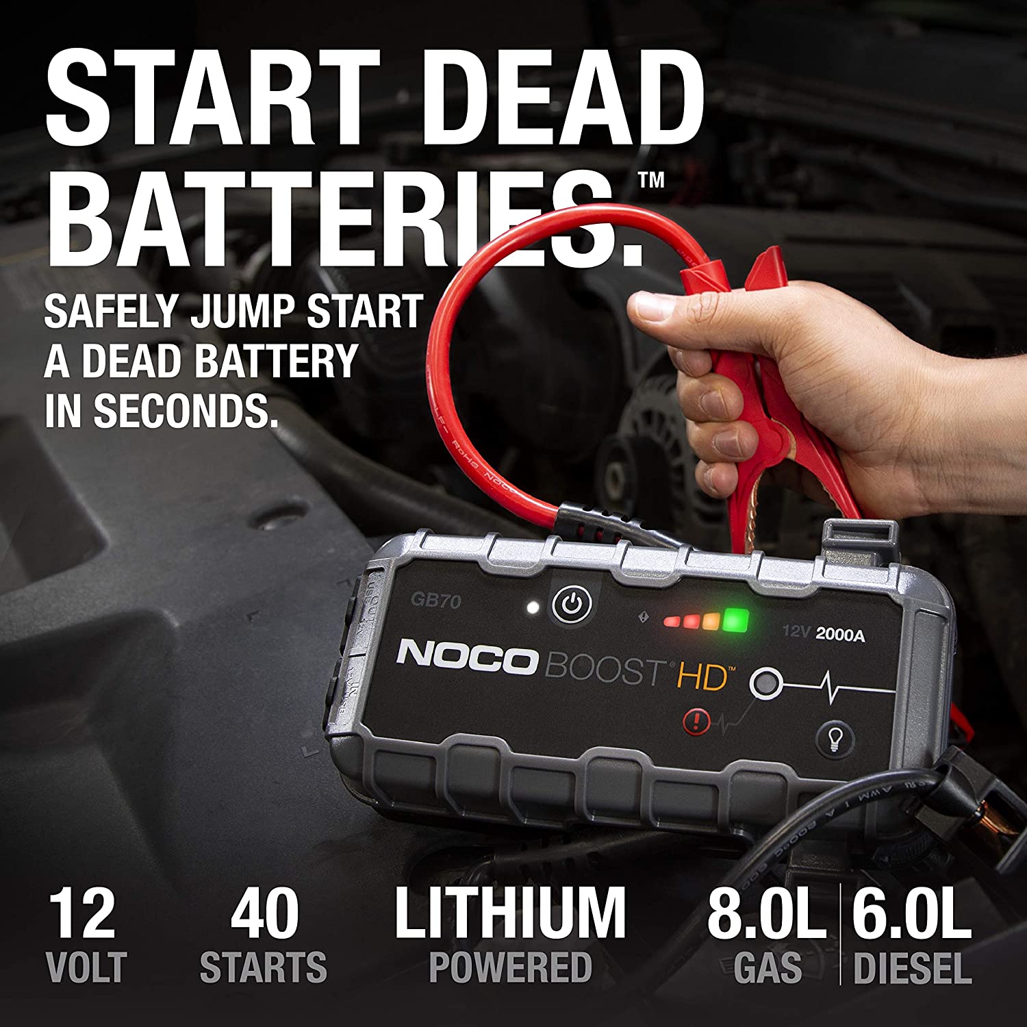 NOCO Boost HD 2000 Amp 12Volt UltraSafe Lithium Jump Starter Box. 🚌